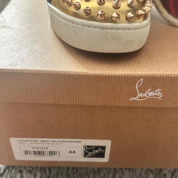 Christian Louboutin Gold Studded Leopard Sneakers